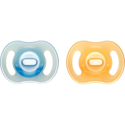 Tommee Tippee Ultra Light Night биберон 6-18m Orange/ Blue 2 бр