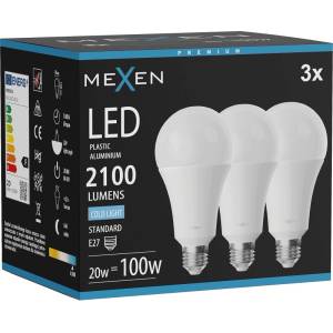 Mexen Nova 3x LED крушка E27, A70, 20W, Студена - 6500K, 2100 lm - L100-E27-2065-01x03 (L100-E27-2065-01x03)