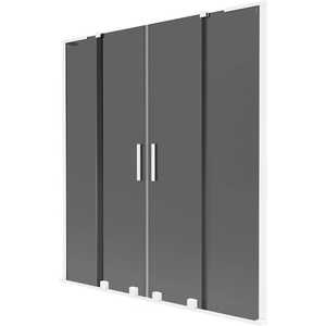 Mexen Velar L Duo параван за вана, 2-крилен, плъзгащ се, 160 x 150 см, графит, бял - 896-160-003-42-20 (896-160-003-42-20)