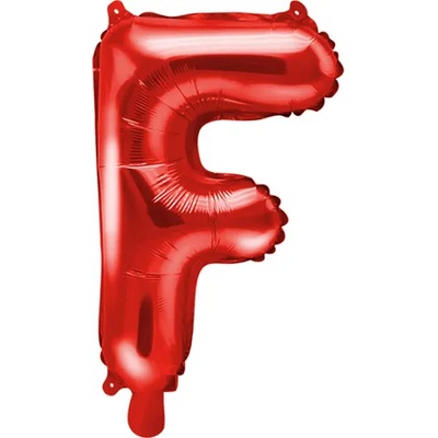 PartyDeco Балон от фолио Mini - Буква F 35см червен