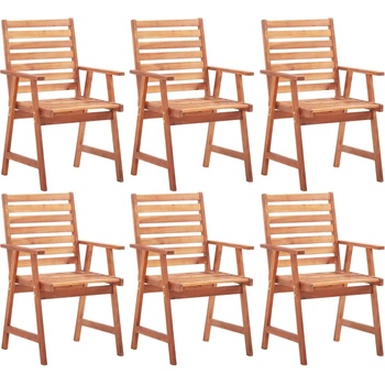 vidaXL Градински трапезни столове, 6 бр, акация масив (3051101)