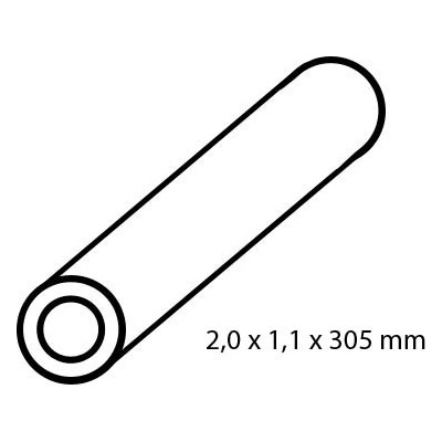 měděná trubka průměr 2,0/1,1 mm délka 305 mm 4 ks Albion Alloys ct2m