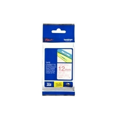 Originální páska pro BROTHER TZE-132, červený tisk/průsvitný podklad, laminovaná, 8m, 12mm