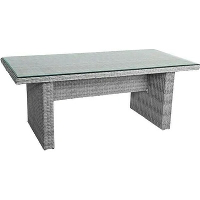 Sunfun Pauline Záhradný stôl, 200 x 100 x 75 cm, hliník, PE ratan, sklo, 1302428BG