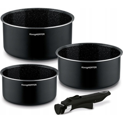 Konighoffer Sada hrnců 4dílného hliníkového nádobí Spinel Black.