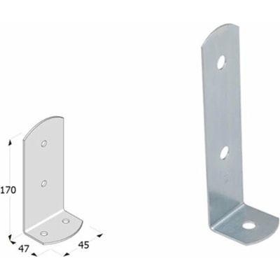 Domax zaskrutkovacia pätka stĺpika PSC 45 - 45 x 47 x 170 x 2 mm 4 ks