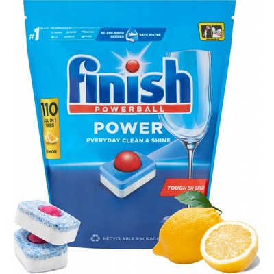 Finish Power All in 1 tablety do myčky nádobí Lemon Sparkle 110 ks – Zboží Dáma