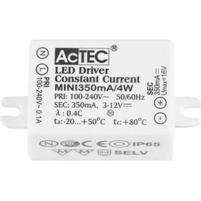 NOVA LUCE DRIVER 4W ACTEC MINI IP65 100-240V 3-12V DC 350mA nestmívatelné 9020170