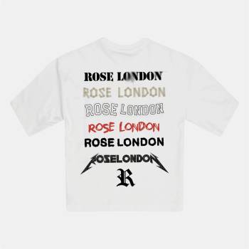 Rose London Тениска Rose London Back Logo T-shirt - Off White