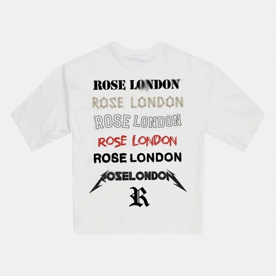 Rose London Тениска Rose London Back Logo T-shirt - Off White