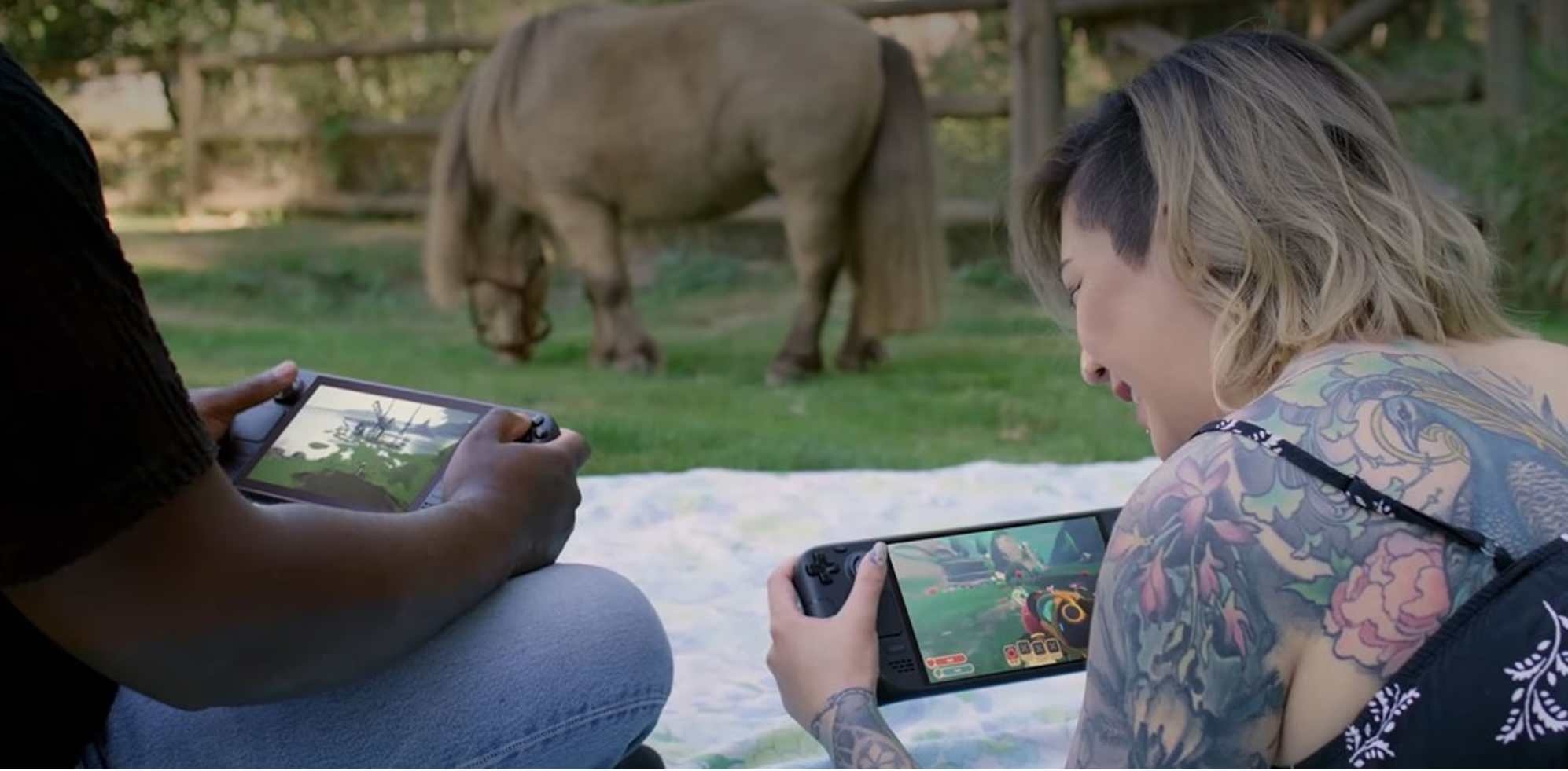 Hraní na handheld konzoli venku