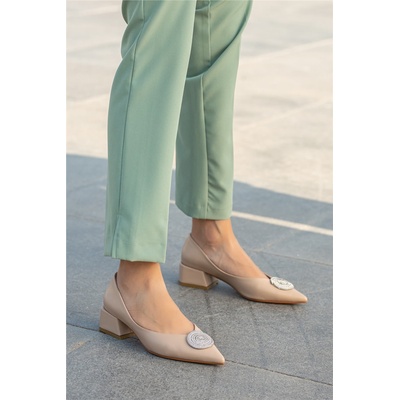 Moda Trend Дамски елегантни обувки с камъчета - Бежови #362944 (362944_Бежов)