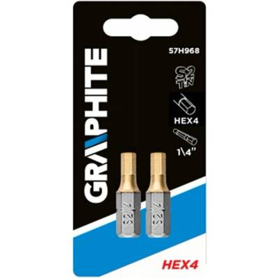 Graphite Šroubovací bity HEX4 x 25 mm, 1/4" 57H968