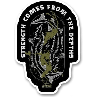 4ANGLERSDESIGN Samolepka 115 Strength Comes From The Depths