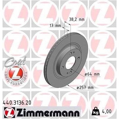 Brzdový kotúč ZIMMERMANN 440.3136.20 (440313620)