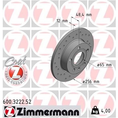 Brzdový kotúč (cena za 1ks) ZIMMERMANN 600.3222.52