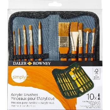 Daler-Rowney Simply Acrylic Brush Gold Taklon Synthetic Комплект четки 10 бр (216929010)