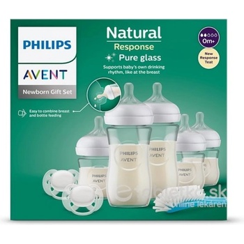 Avent Philips Novorodenecká štartovacia sada Natural Response sklenená transparentni