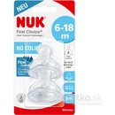 Cumlíky na dojčenské fľaše Nuk Náustok Flow Control 6-18 m 2 ks Transparentná