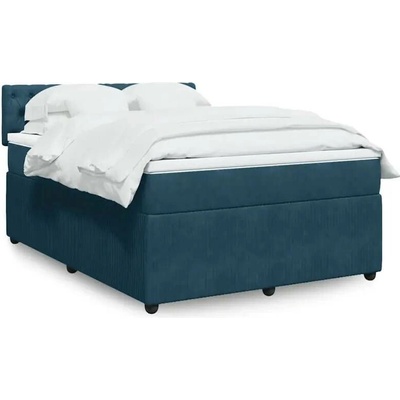 vidaXL 11461.3290092 Boxspring postel s matrací modrá samet