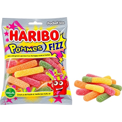 Haribo Kyselé ovocné želé bonbony ve tvaru hranolků 100 g