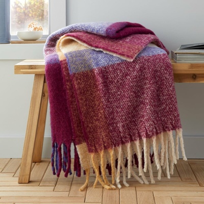 Catherine Lansfield Mohair Check deka 130x170