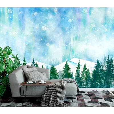 Art gift Фототапет Снежинки в планината