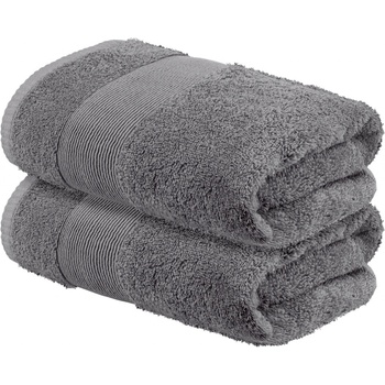 Livarno Home Froté ručník, 2 kusy, 50 x 100 cm (tmavě šedá)