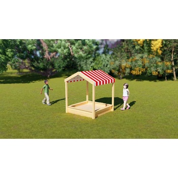 Classic World Educational Детски дървен пясъчник с навес (cwe70008)