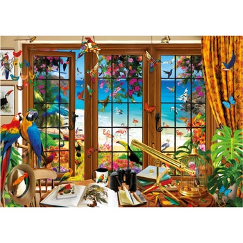 Educa - Puzzle Birdwatchers Window - 1 500 piese