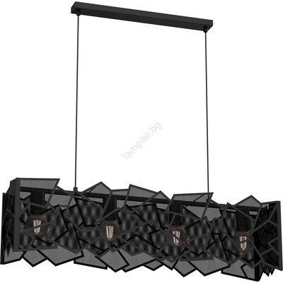 Luminex Пендел CAMO 4xE27/15W/230V черен (LU0551A)
