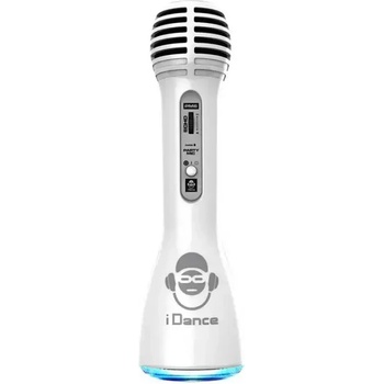 iDance Детски Bluetooth микрофон със светлини и тонколона, бял