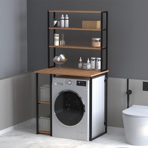 TopMebel Berkus TopMebel шкаф за пералня от метал и меламин в цвят бор и дъб 90x60x178cm