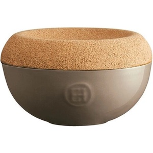 Emile Henry Керамичен канистер за сол с капак "salt cellar" - Ø 14, 5 см - цвят сиво-бежов (eh-8761-95)