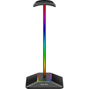New Bee Premium Стойка за слушалки New Bee Z8 RGB, USB Hub, Черна (Z8 RGB)