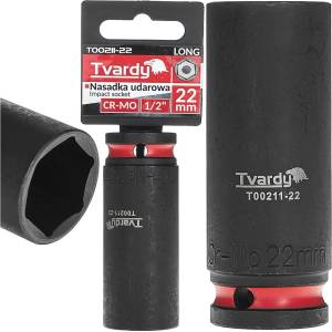 Tvardy Ударна вложка удължена 1/2" 6-стенна 22mm CR-MO 82243 (T00211-22)