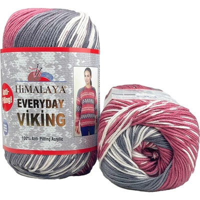Himalaya příze Everyday Viking 70502 růžová šedá a bílá