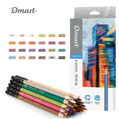 Deli Пастелни цветни моливи DELI Dmast 24 цвята