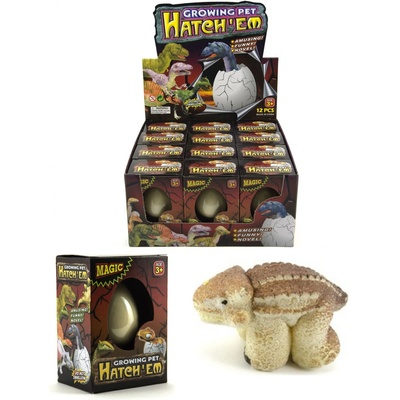 Teddies Dinosaurus líhnoucí a rostoucí z vajíčka v 12 ks v boxu