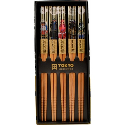 Tokyo design Hůlky sada 5 párů s motivem Samurajů