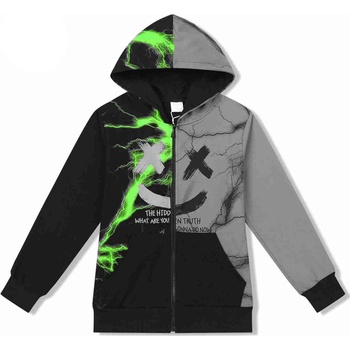 Kugo mikina MM9855 čierna / šedá