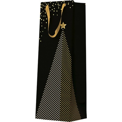 Darčeková taška na fľašu - High x-mas tree 12 x 10 x 37 cm