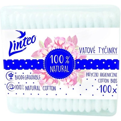 Linteo Papírové Vatové tyčinky 100% natural 100 ks