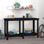 HABA Работна пейка черна 140x50x80 см борово дърво масив (V822510)