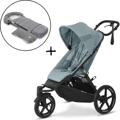 Cybex Avi Spin Stormy Blue 2024 + fusak a rukávnik JOMK Northern Grey