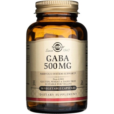 Solgar GABA, 500 mg, 50 rostlinných kapslí