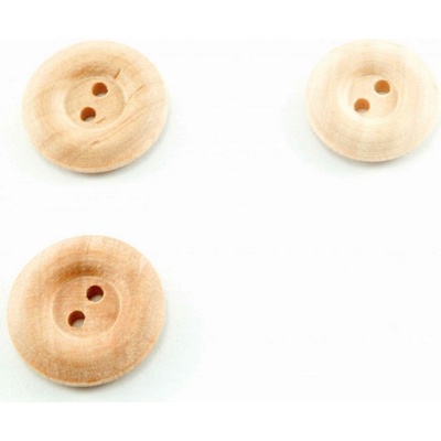 Drevený guľatý gombík se širokým okrajom - priemer 2,4 cm