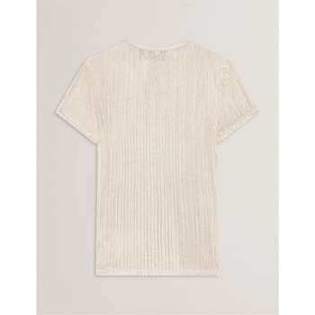 Ted Baker Тениска Ted Baker Women's Metallic Slim Fit T-Shirt - Gold