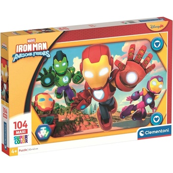Clementoni Пъзел Clementoni от 104 макси части - Железният човек и неговите приятели (23778)