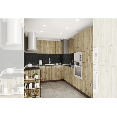 IRIM Ъглова кухня Сити 927 п-образна венге / дъб дакота, с термоплот